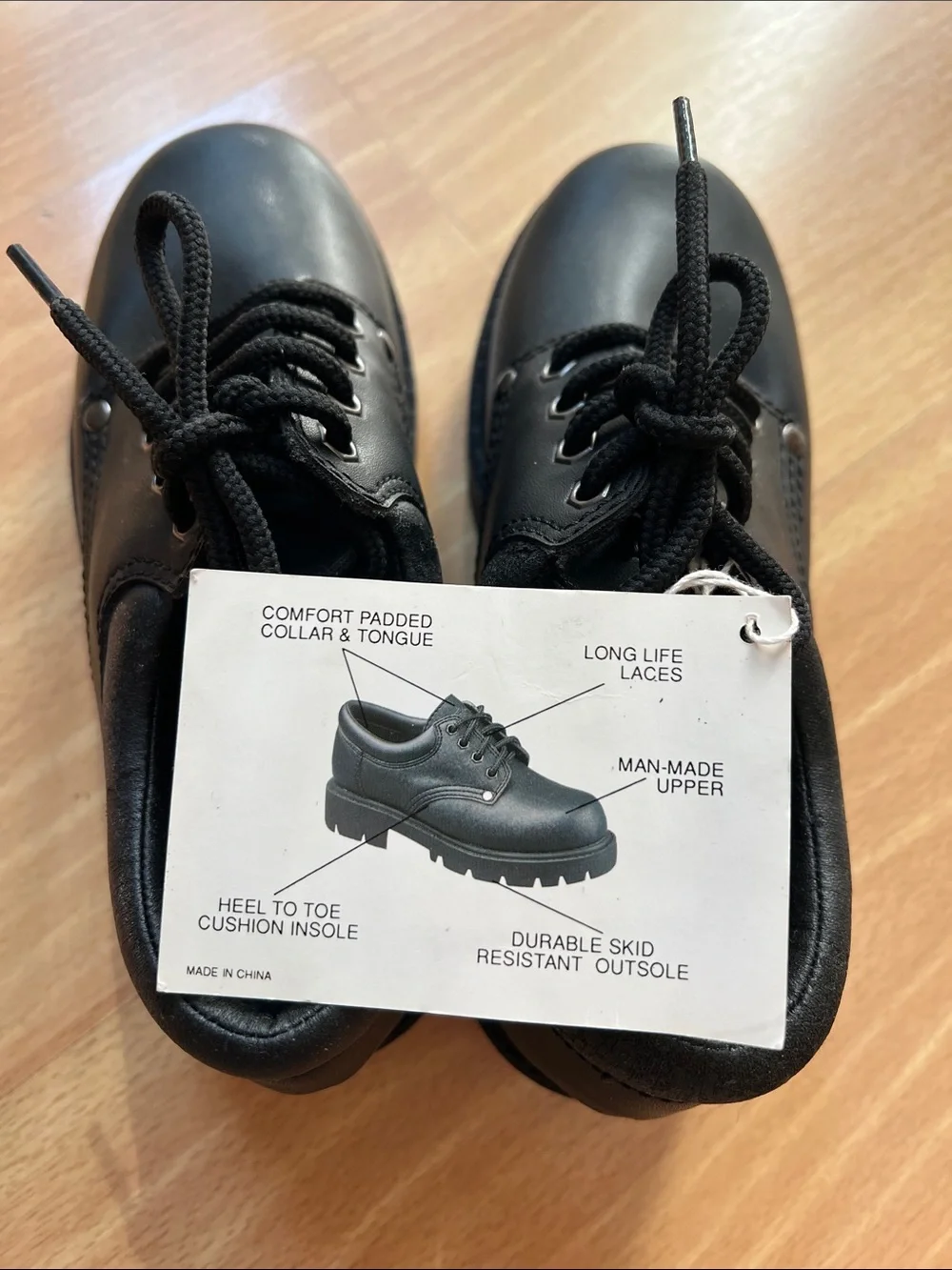 Rugged Outback Black Lace-Up School Shoes - Kids Size 1.5